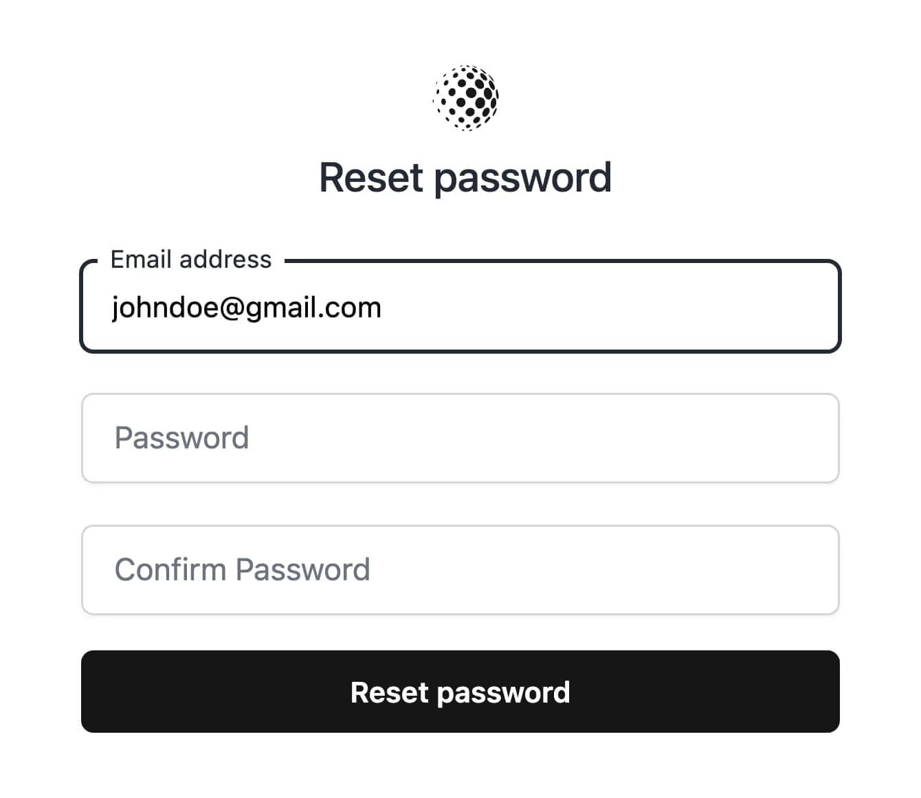 Password Reset Request Page